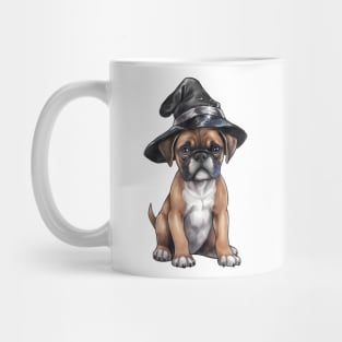 Watercolor Boxer Dog in Witch Hat Mug